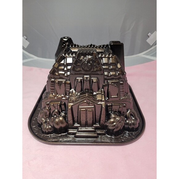 NORDIC WARE Haunted Manor Pan Halloween House Cake Mold Pan Heavy Cast - Picture 1 of 11